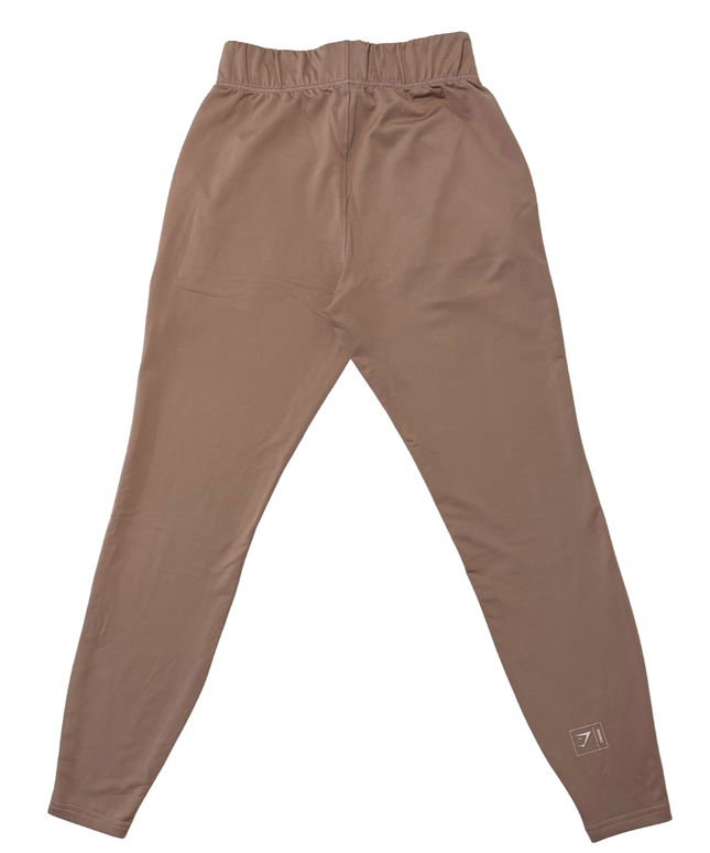 Gymshark Taupe/Dusty Rose White Piping Retro Joggers