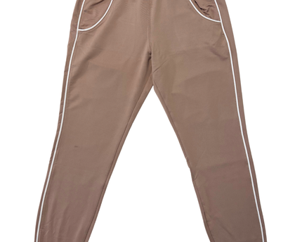 Gymshark Taupe/Dusty Rose White Piping Retro Joggers