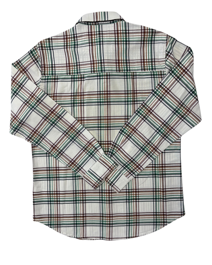 Aéropostale Regenerate White Multi-Color Plaid Shirt
