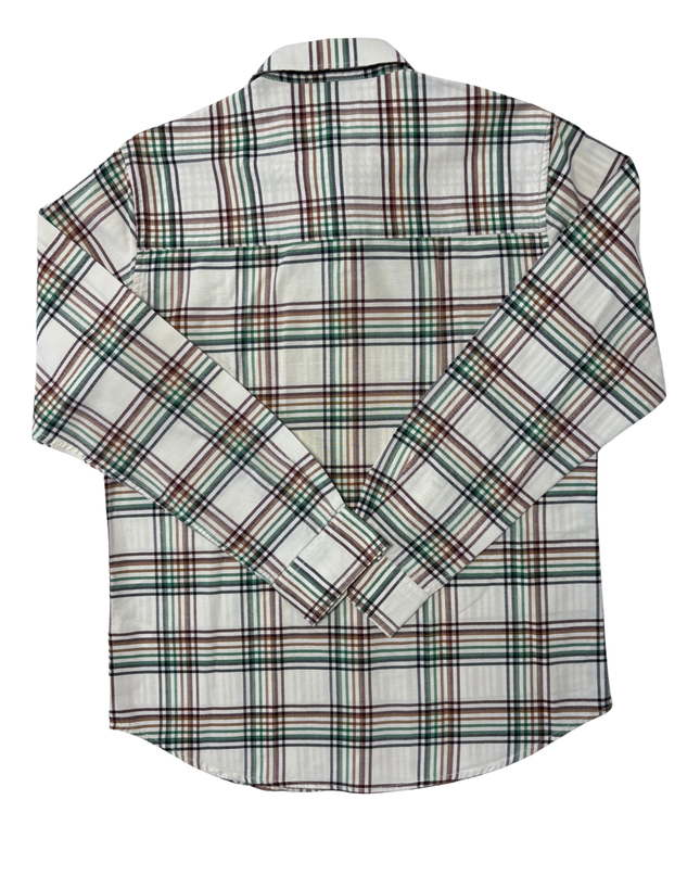 Aéropostale Regenerate White Multi-Color Plaid Shirt