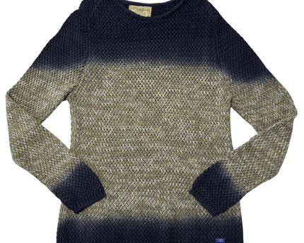 Guess Los Angeles Navy & Olive Dip-Dye Textured Knit Sweater