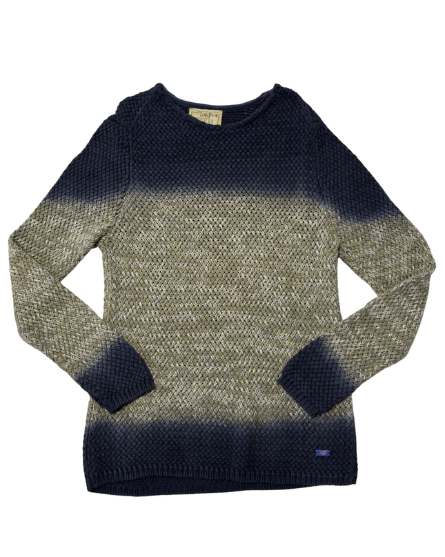 Guess Los Angeles Navy & Olive Dip-Dye Textured Knit Sweater