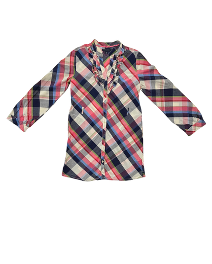 Tommy Hilfiger Multicolor Plaid Ruffle Button-Up Shirt - XS
