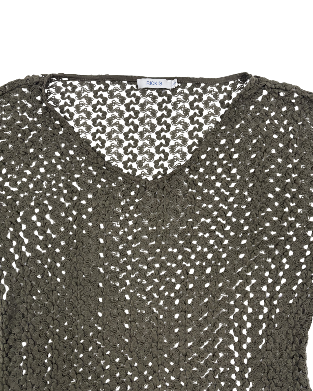 Ricki’s Olive Green Crochet Long Sleeve Top - M