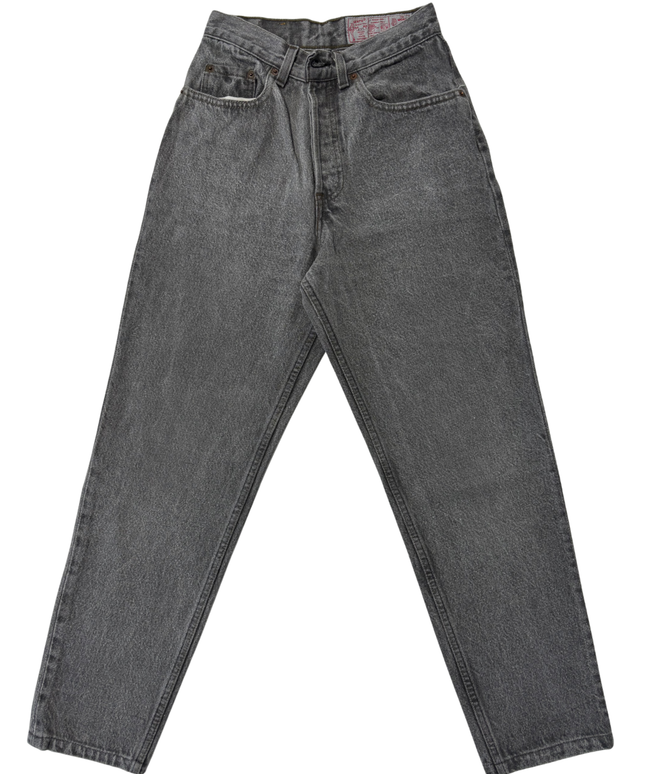 Levi’s 901 High-Waist Tapered Gray Acid Wash Denim Jeans
