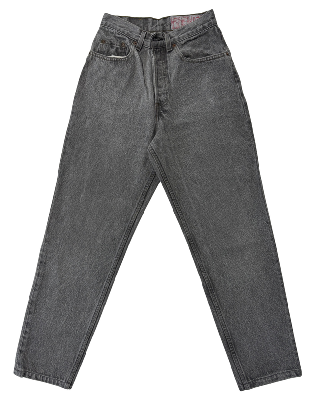 Levi’s 901 High-Waist Tapered Gray Acid Wash Denim Jeans