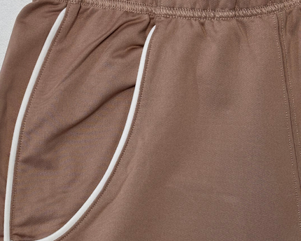 Gymshark Taupe/Dusty Rose White Piping Retro Joggers