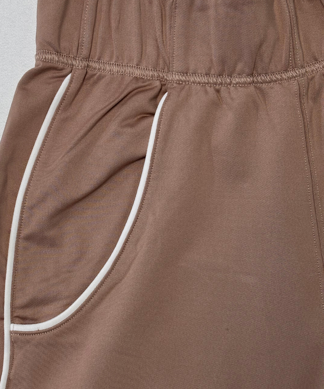 Gymshark Taupe/Dusty Rose White Piping Retro Joggers