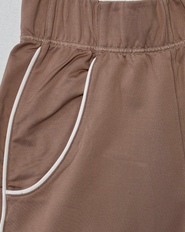 Gymshark Taupe/Dusty Rose White Piping Retro Joggers