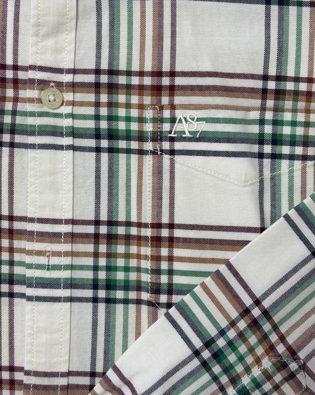 Aéropostale Regenerate White Multi-Color Plaid Shirt