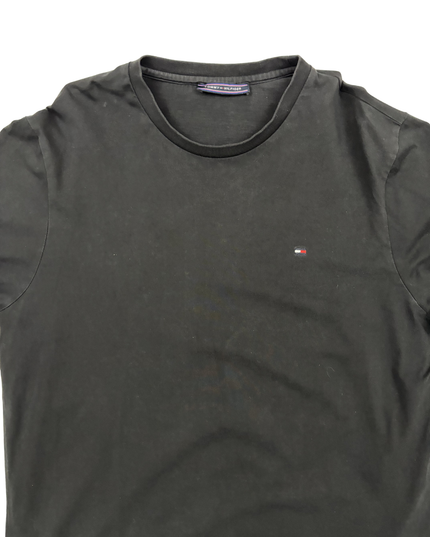 Tommy Hilfiger Essential Black Long Sleeve Logo T-Shirt - M