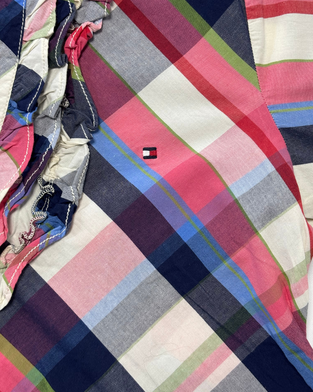 Tommy Hilfiger Multicolor Plaid Ruffle Button-Up Shirt - XS