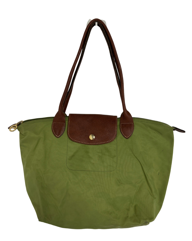 Longchamp Le Pliage Original Medium Apple Green Nylon Shoulder Bag