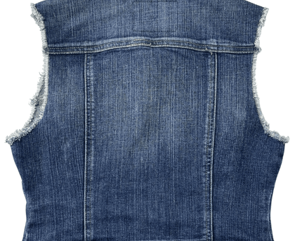 Guess Los Angeles Blue Washed Denim Patch Sleeveless Vest
