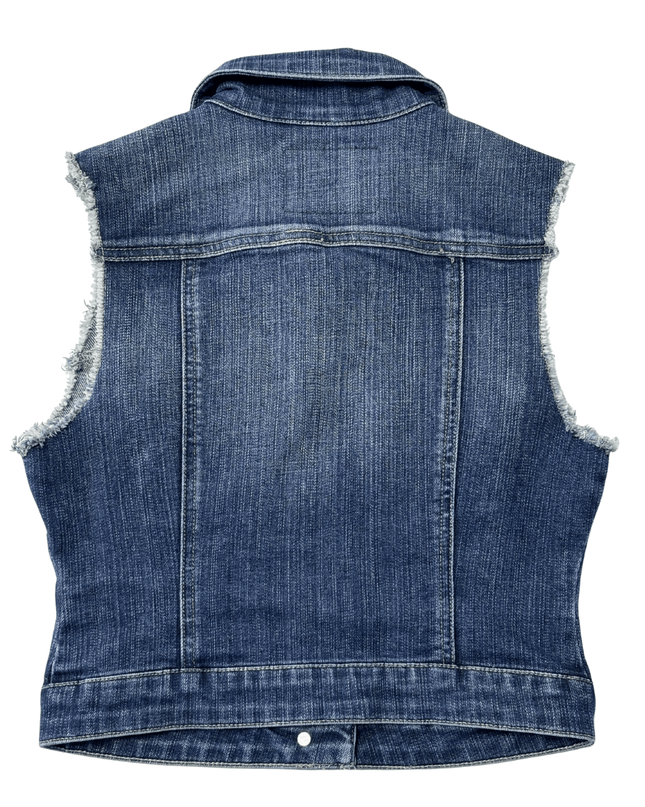 Guess Los Angeles Blue Washed Denim Patch Sleeveless Vest