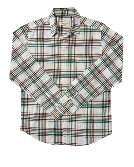 Aéropostale Regenerate White Multi-Color Plaid Shirt