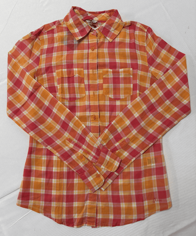 Aeropostale Neon Pink & Orange Long Sleeve Button Down Shirt.