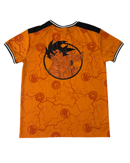 Dragon Ball Z Goku All-Over Print Orange Graphic T-Shirt - M