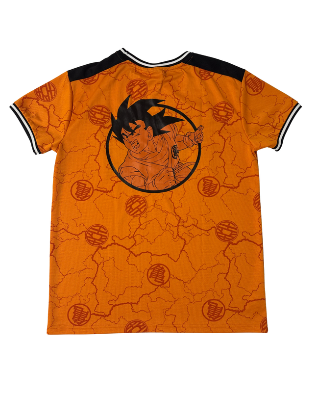 Dragon Ball Z Goku All-Over Print Orange Graphic T-Shirt - M