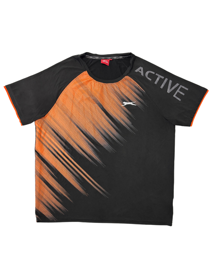 Slazenger Active Black & Orange Graphic Training T-Shirt