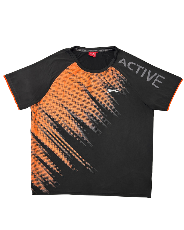 Slazenger Active Black & Orange Graphic Training T-Shirt