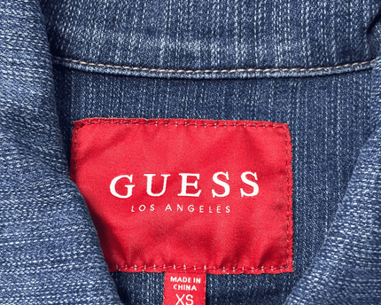 Guess Los Angeles Blue Washed Denim Patch Sleeveless Vest