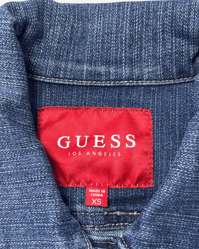 Guess Los Angeles Blue Washed Denim Patch Sleeveless Vest