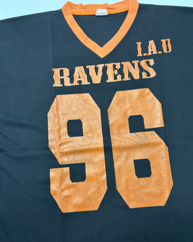 Vintage I.A.U Ravens #96 Mesh V-Neck Football Jersey - L