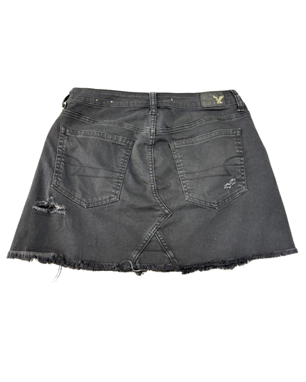 American Eagle Black Distressed Denim Skirt - M