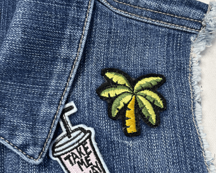 Guess Los Angeles Blue Washed Denim Patch Sleeveless Vest