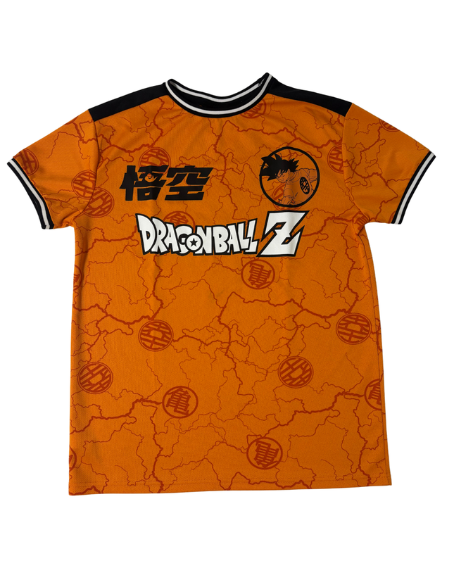 Dragon Ball Z Goku All-Over Print Orange Graphic T-Shirt - M