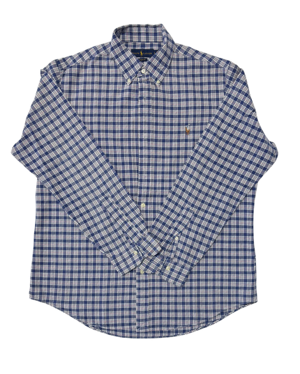 Ralph Lauren Classic Fit Navy & White Check Oxford Shirt - XL