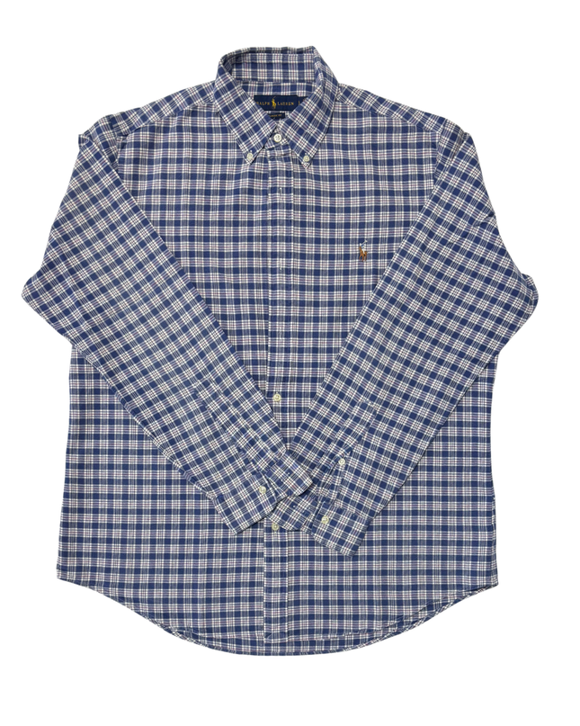 Ralph Lauren Classic Fit Navy & White Check Oxford Shirt - XL