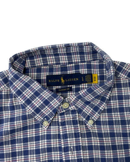 Ralph Lauren Classic Fit Navy & White Check Oxford Shirt - XL