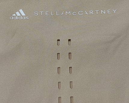 Adidas by Stella McCartney Taupe Performance T-Shirt Laser Cut Vents