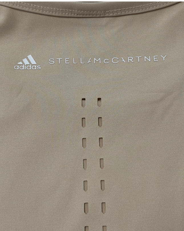 Adidas by Stella McCartney Taupe Performance T-Shirt Laser Cut Vents
