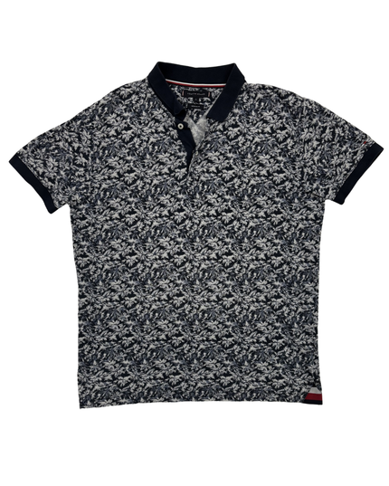 Tommy Hilfiger Palm Tree Print Navy & White Polo Shirt - M