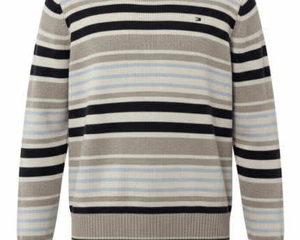 Tommy Hilfiger Multicolor Striped Knit Crewneck Sweater