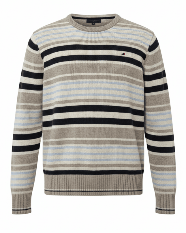 Tommy Hilfiger Multicolor Striped Knit Crewneck Sweater