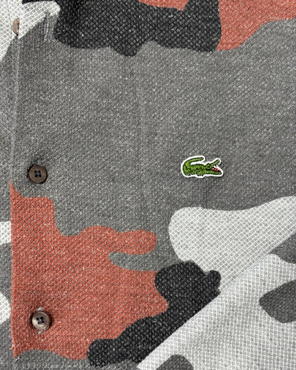 Lacoste Slim Fit Grey & Rust Camo Pattern Polo Shirt