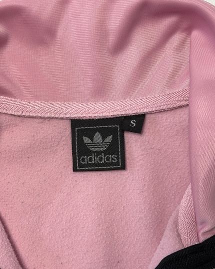 Adidas Originals Pink & Black Colorblock Trefoil Track Jacket