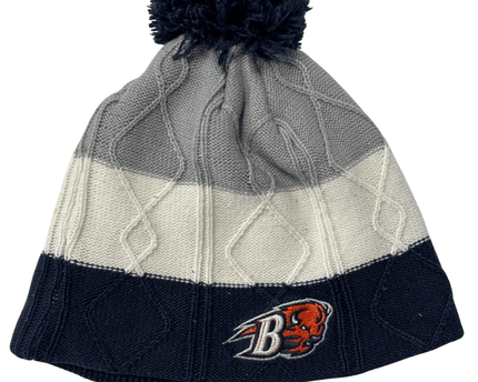 Adidas Trefoil Grey, White & Navy Cable Knit Pom Beanie