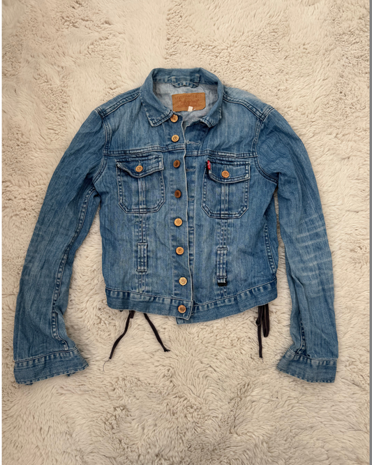 LEVI'S Womens Denim Jacket Navy Blue Cotton - M