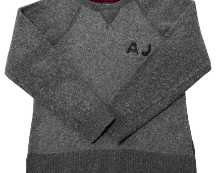 Armani Jeans AJ Charcoal Grey Wool Blend Pullover Sweater