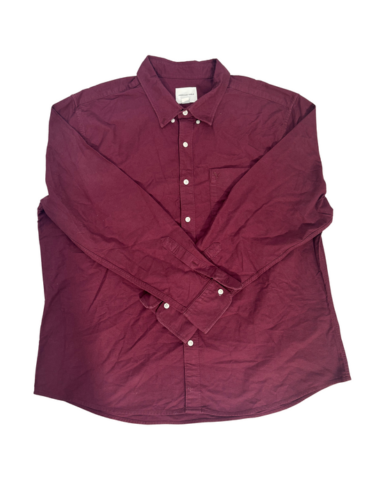 American Eagle Maroon Button-Down Shirt – Classic Fit - XXL