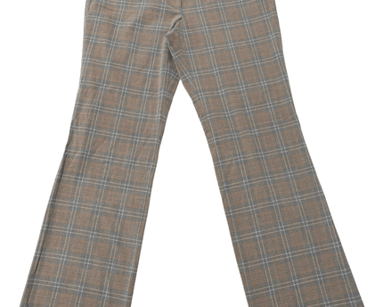Tommy Hilfiger Grey & Camel Checkered Flared Pants