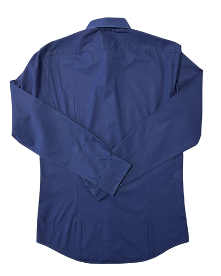 Calvin Klein Fitted Deep Navy Blue Dress Shirt - S