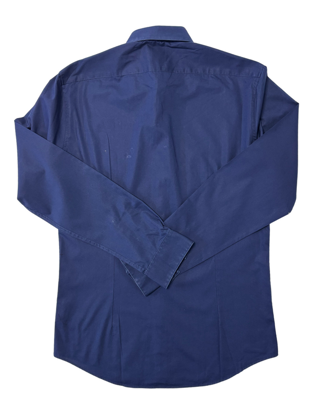 Calvin Klein Fitted Deep Navy Blue Dress Shirt - S