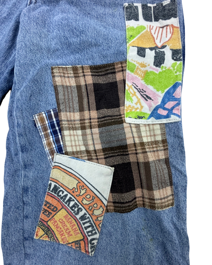 Wide Leg Multi Patch Jeans - XS | Waist 24