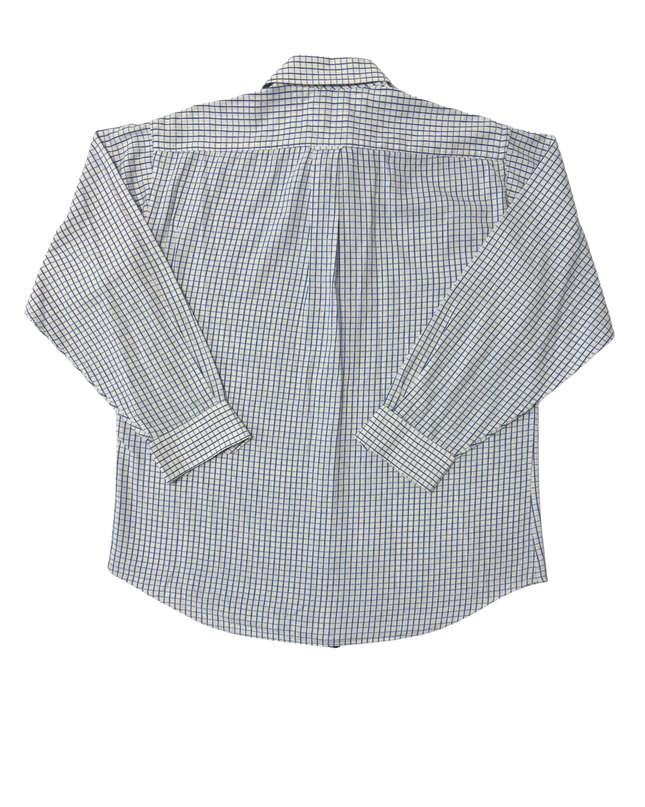 Tommy Hilfiger Blue Windowpane Check White Dress Shirt